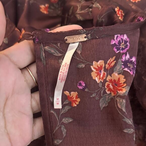 Free People Butterfly Babe Maxi Dress in Burgundy and Pink - Picture 2 of 8